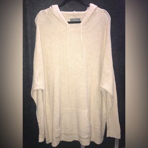 Natural Reflections XL Heather Waffle Oatmeal Long Sleeve Kangaroo Pocket Hooded